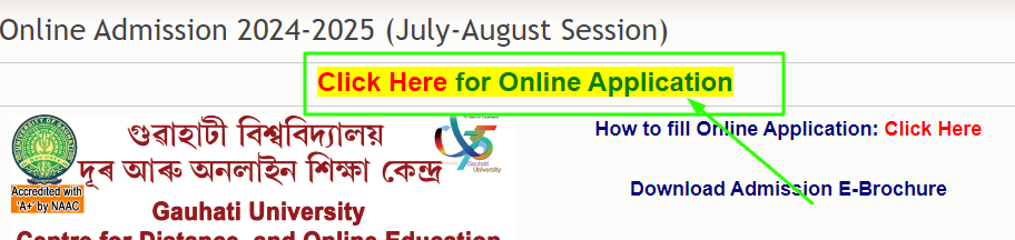 GUCDOE Admission Application Link