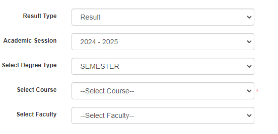 Gauhati University Result Page