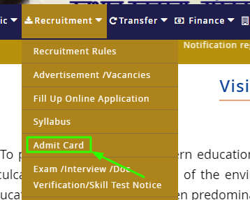 NVS Admit Card Option