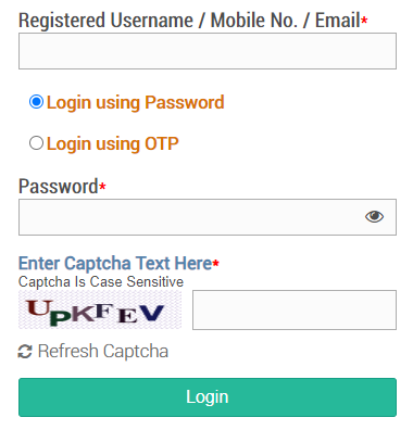 Odisha CGL Admit Card Login Page