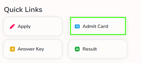 SSC JHT Admit Card Option