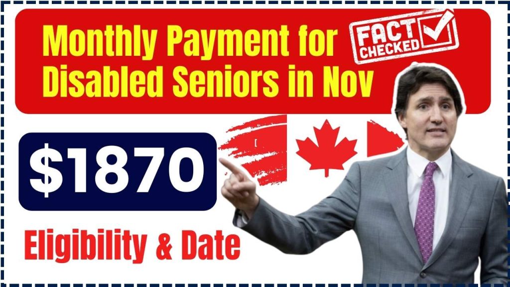 $1870 Monthly Payment for Disabled Seniors