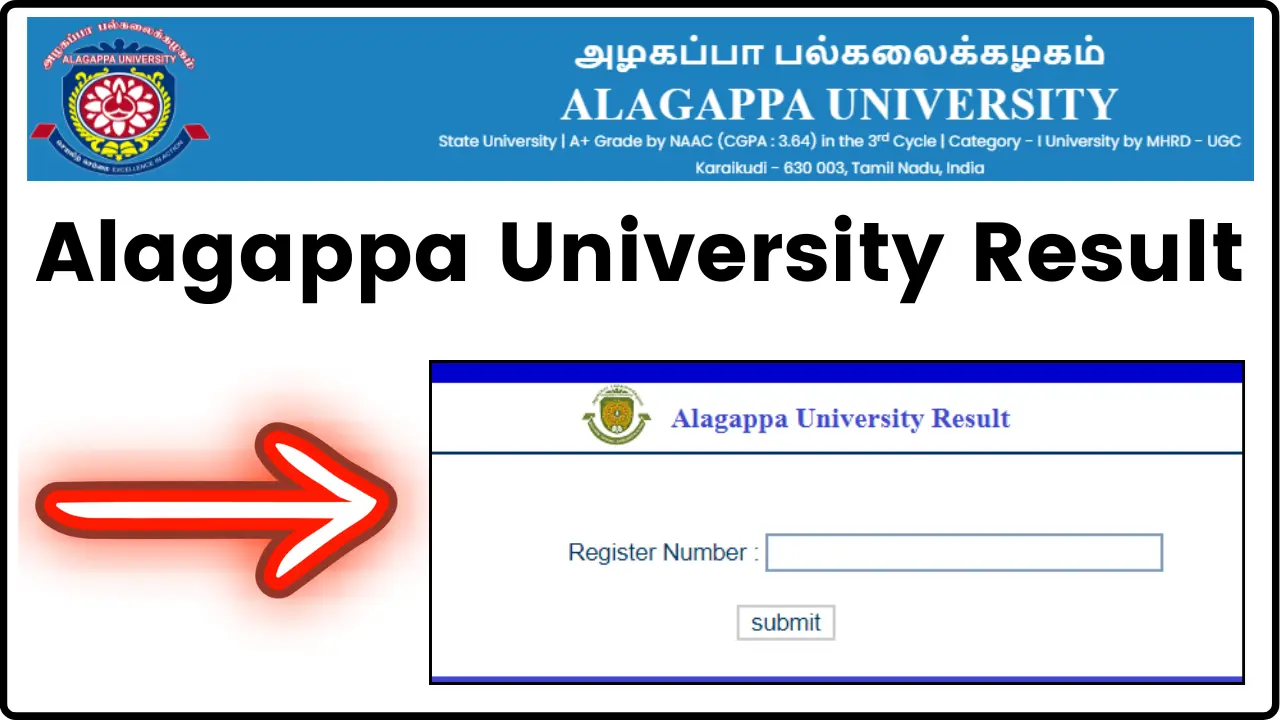 Alagappa University Result 2024 [OUT]; Check UG & PG Courses Result @alagappauniversity.ac.in