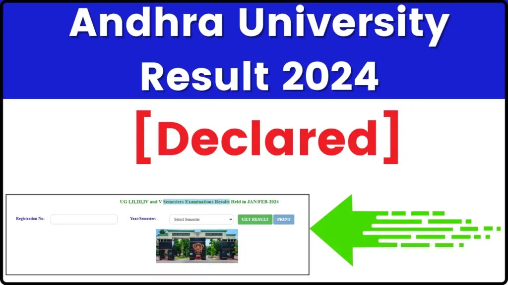 AU Degree Results 2024 Declared; Check Andhra University BA B.Sc B.Com Results