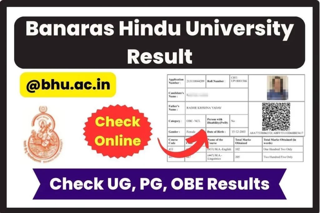 BHU Result 2024 (Released): Check UG, PG, OBE Results @bhu.ac.in