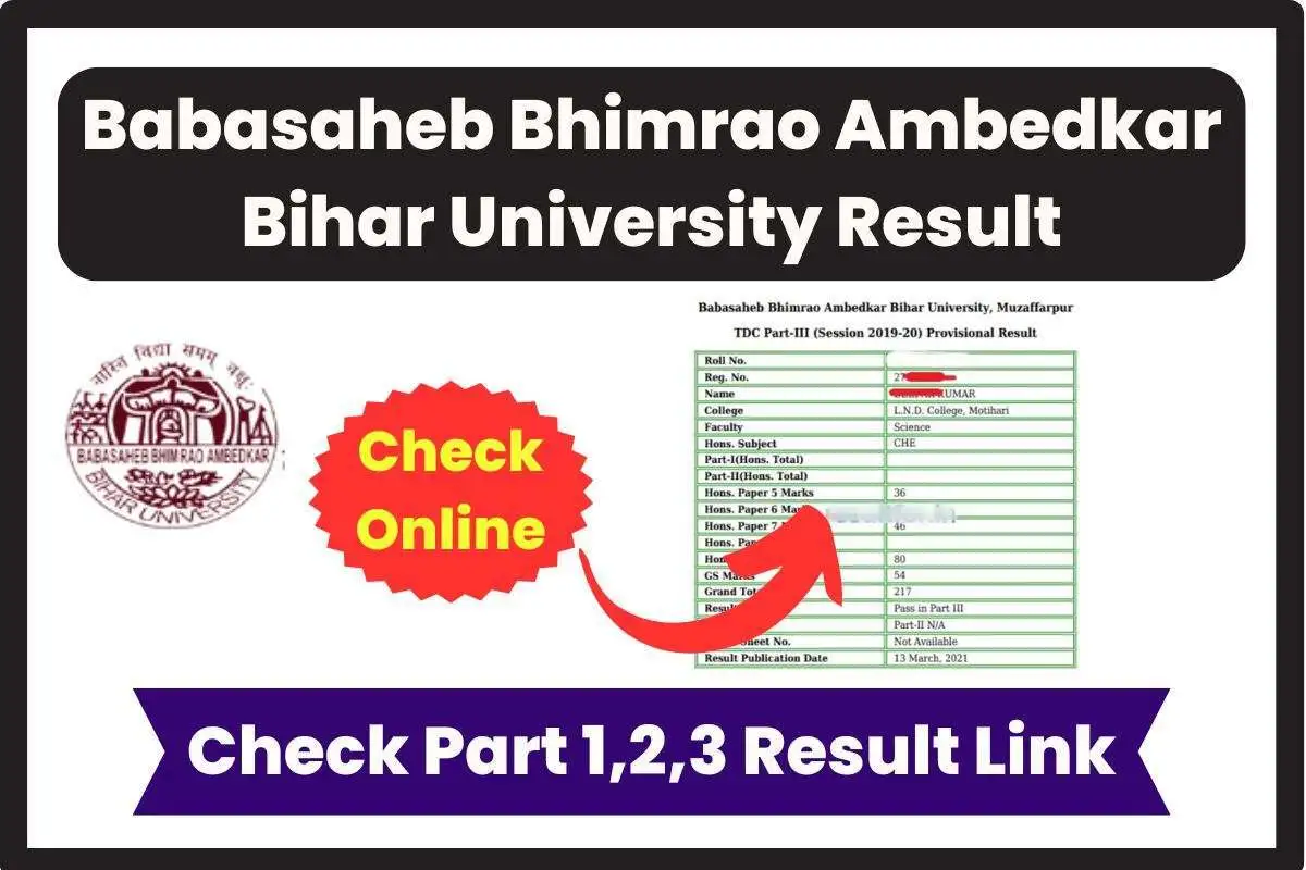 Babasaheb Bhimrao Ambedkar Bihar University Result 2024 (Declared) – Check Part 1,2,3 Result