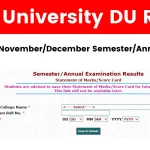 Delhi University (DU) Result 2024 (Declared): Download November/December Semester/Annual Results