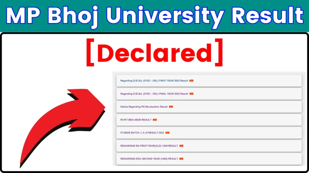 MP Bhoj University Result 2024 OUT @mpbou.edu.in: Direct Link to Download UG, PG, Diploma Results