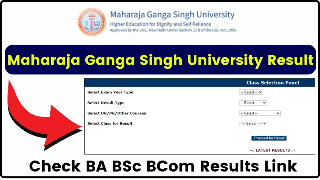 Maharaja Ganga Singh University MGSU Result