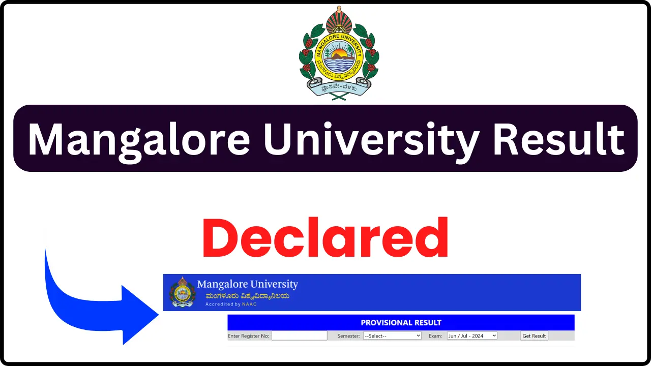 Mangalore University Result 2024 (OUT) - Download Odd Sem mangaloreuniversity.ac.in 1st, 3rd, and 5th Sem Result