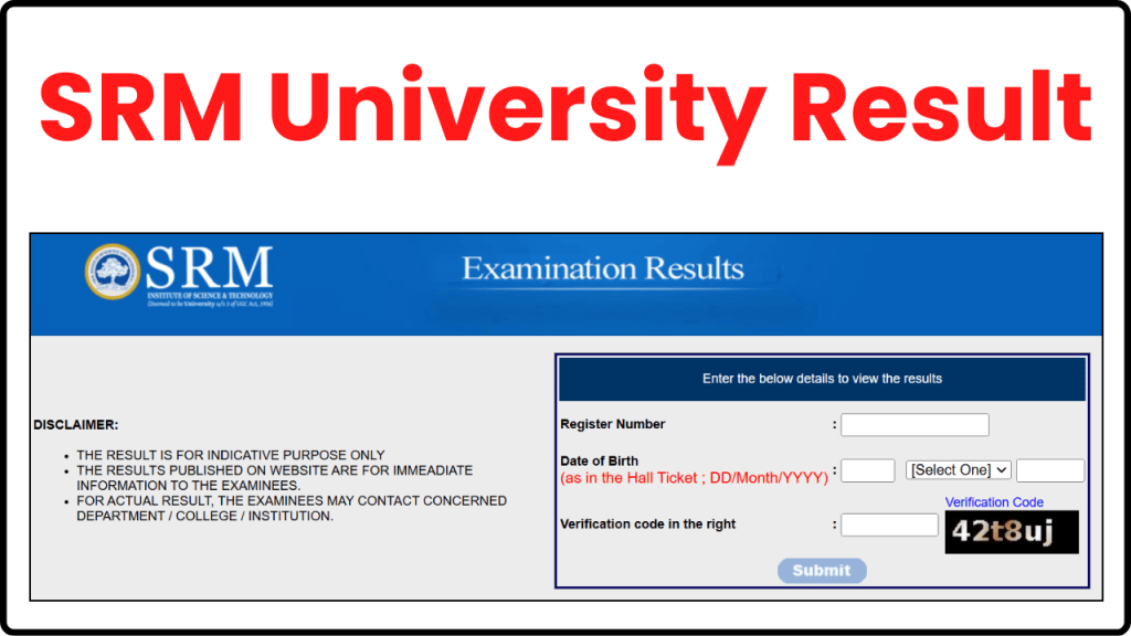 SRM University Result 2024 {Released} - Check UG/PG Semester Exam Results