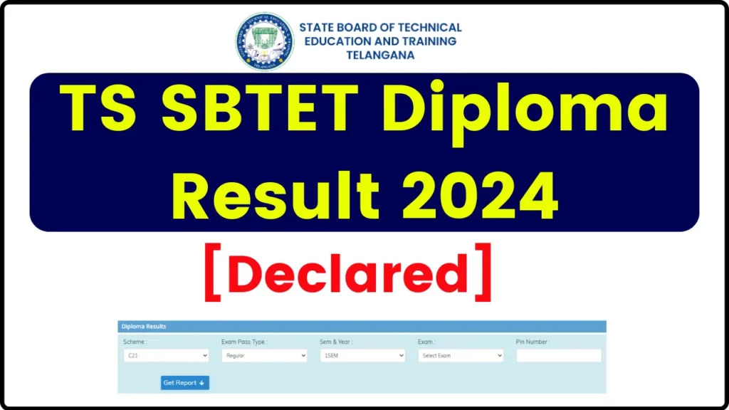 TS SBTET Diploma Results 2024 (Declared): Download Odd/Even Semester Exam Result