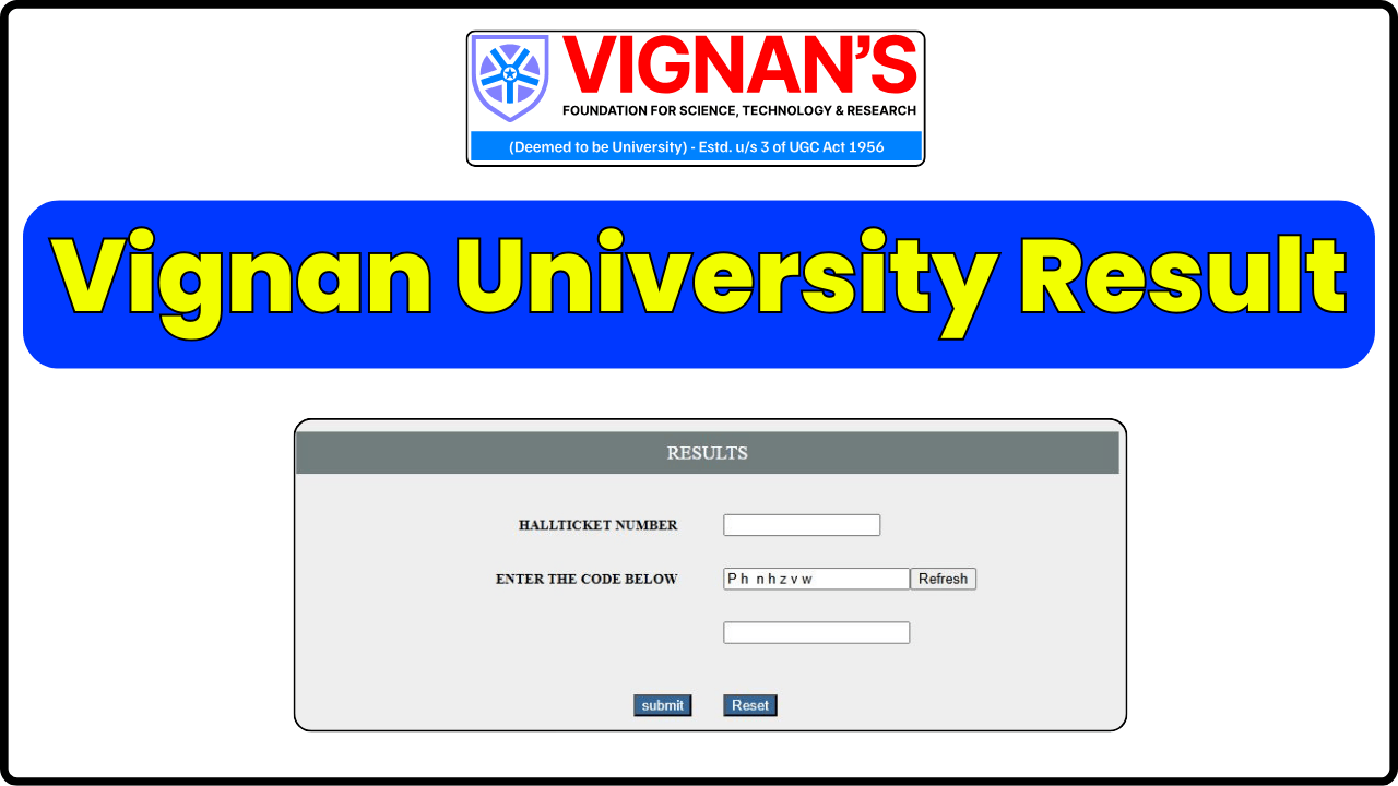 Vignan University Result 2024 Released: Check BCA, B.Tech, BBA, B.Sc Exam Result