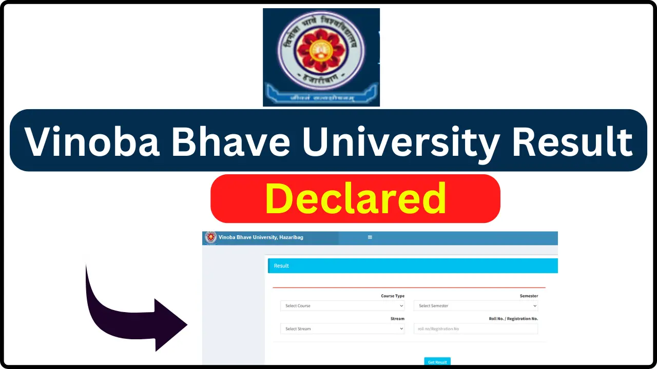 Vinoba Bhave University Result 2024 Released: Check VBU UG/PG Courses Results